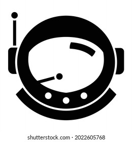 Vector Astronaut Helmet Glyph Icon Design
