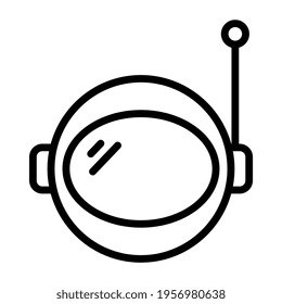 Vector astronaut helmet icon in linear design