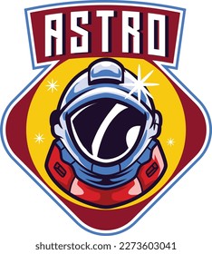 Vector astronaut helmet mascot logo template for esport and sport logo team