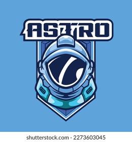 Vector astronaut helmet mascot logo template for esport and sport logo team