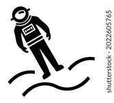 Vector Astronaut Landing Glyph Icon Design
