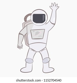 Vector astronaut on the white background