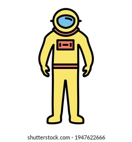 Vector Astronaut Outline Icon Design
