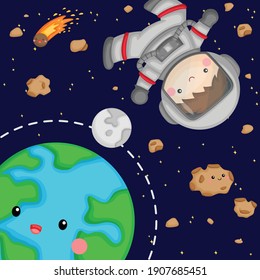 a vector of an astronaut in space