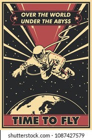 Vector Astronaut Space Propaganda Poster Obey Style