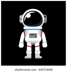 Vector Astronaut, Space suit isolated on Black Background