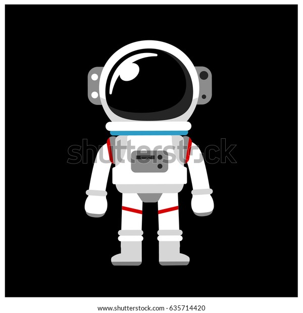 Vector\
Astronaut, Space suit isolated on Black\
Background