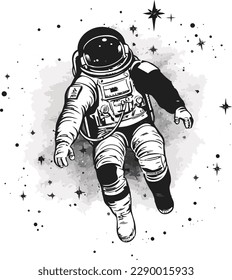 vector of a astronaut in space tshirt design