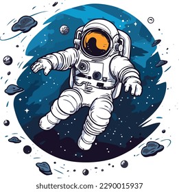 vector of a astronaut in space tshirt design