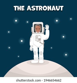 Vector Astronaut Standing on some Planet in the Space