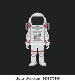 Vector Astronaut standing , Space suit , flat design