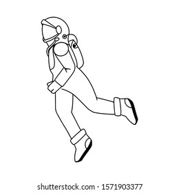 A vector astronaut. An astronaut in a suit. You can change the casting. Stock illustration. Space. Cyber man.