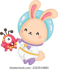 a vector of astronauts rabbit 