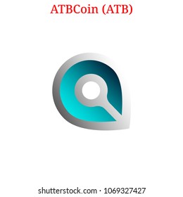 Vector ATBCoin (ATB) digital cryptocurrency logo. ATBCoin (ATB) icon. Vector illustration isolated on white background.