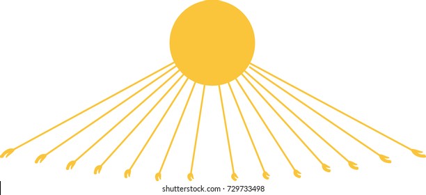 Vector Aten (Aton), an ancient Egyptian god of sun