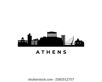 Vector Athens skyline. Travel Athens famous landmarks. Business and tourism concept for presentation, banner, web site.