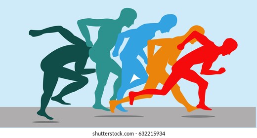 vector Athlete who runs