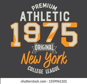 vector athletic varsity t shirt print
