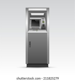 Vector ATM Bank Cash Machine Isolated on Background