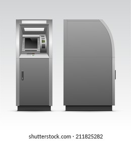 Vector ATM Bank Cash Machine Isolated on Background