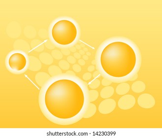 Vector atom chain with white pointers