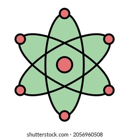 Vector Atom Filled Outline Icon Design
