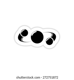 Vector atom icon on a white background with shadow 