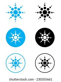 Vector Atom Icon Set in Color and Black and White