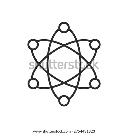 Vector Atom Line Icon. Atom Symbol