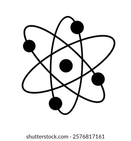 Vector atom, outline, science icon