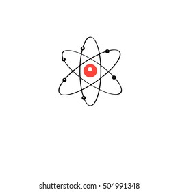 Vector atom sign isolated on white background