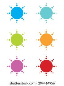 Vector Atom and Sun Element and Frame Set