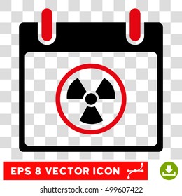 Vector Atomic Calendar Day EPS vector pictograph. Illustration style is flat iconic bicolor intensive red and black symbol on a transparent background.
