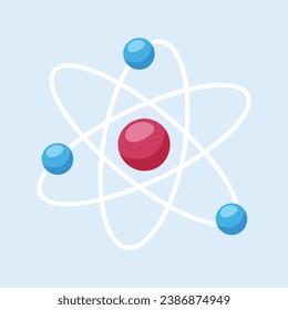Vector atomic model icon physics symbol science sign.