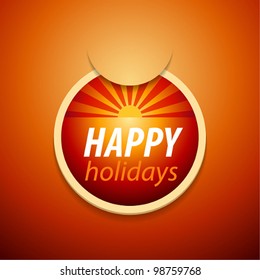 Vector attach happy holidays sticker.
