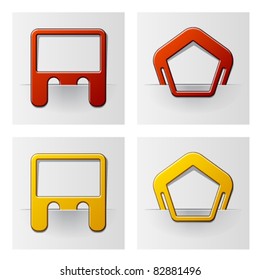 vector attached frames - pentagon and rectangle