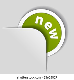 etiqueta verde adjunto vectorial nueva