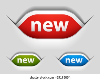 vector attached new stylish labels
