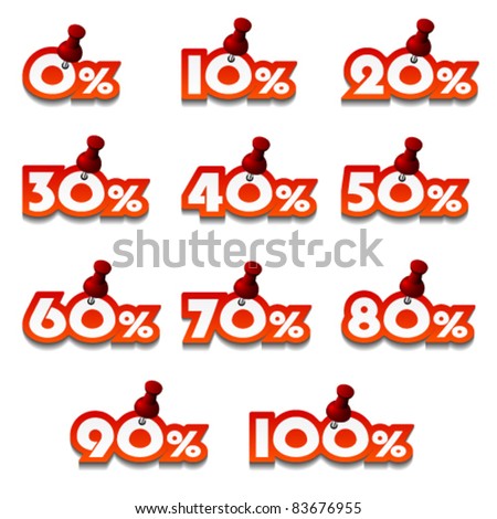 vector attached promotional percentage numbers