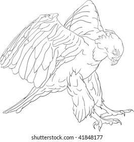 vector - attacking hawk with large talons