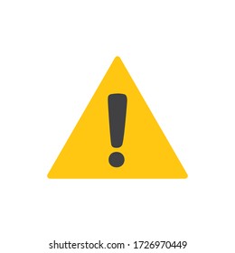 Vector attention sign with exclamation mark icon. Danger symbol. Flat Vector. Risk sign.