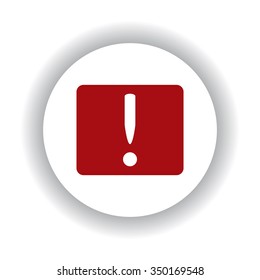 Vector attention sign with exclamation mark  icon, red isolated white background