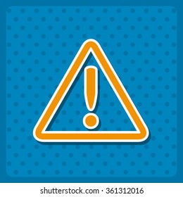 Vector attention sign with exclamation mark icon, vector illustration. Modern design. Flat design style