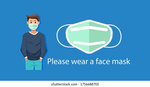 Vector Attention Sign, Please Wear A Face Mask