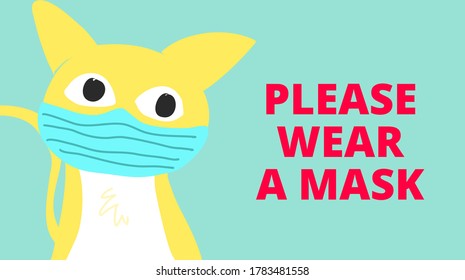 Vector attention sign, please wear mask .Warning or caution sign. 
Instruction Icon. Vector Image.