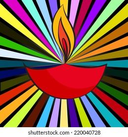 Vector attractive background of diwali diya