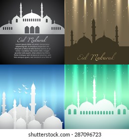 vector attractive background set of ramadan kareem festival illustration