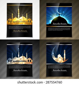 vector attractive brochure of eid festival illustration with flyer and template design 