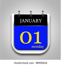 Vector of attractive calendar template on white background.