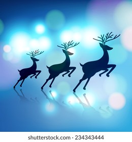 vector attractive Christmas reindeer background illustration